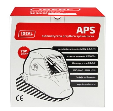 АВТОМАТИЧЕСКАЯ СВАРОЧНАЯ КАСКА APS-510G PRO RED MATT TRUE COLOR IDEAL
