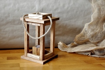 Lampion z drewna dąb