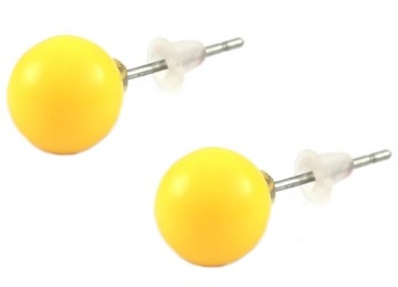 KOLCZYKI ŻÓŁTE KULKI 10 MM