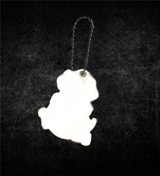 Светоотражающий кулон-гаджет со светоотражающей собакой. Брелок для ключей