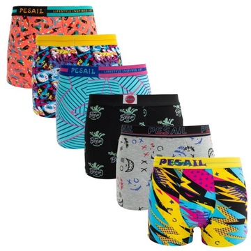 6 x BOKSERKI męskie bawełna KOLOROWE 3XL