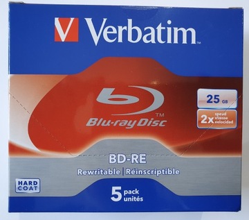 VERBATIM płyty BD-RE 5szt Blu-Ray 25GB Hard Coat