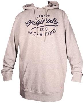 JACK&JONES bluza GREY hooded JORFINISH HOOD _ 2XL