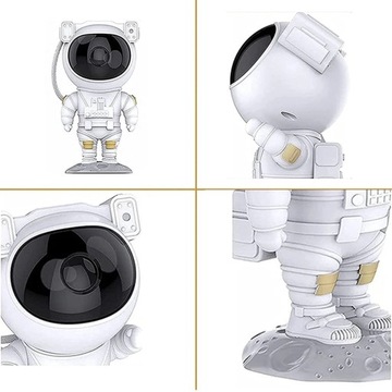 PROJEKTOR GWIAZD NIEBA LED LAMPKA NOCNA ASTRONAUTA Z PILOTEM