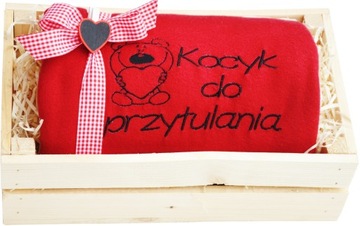 Fajny Prezent na Walentynki Kocyk z Twoim Haftem