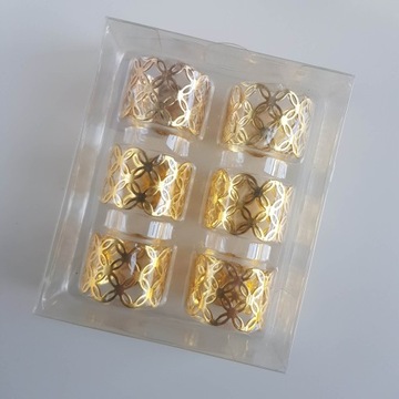 Салфетницы с золотыми кольцами, 6 шт.