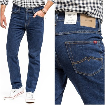 Męskie spodnie jeansowe dopasowane Mustang TRAMPER TAPERED W38 L36