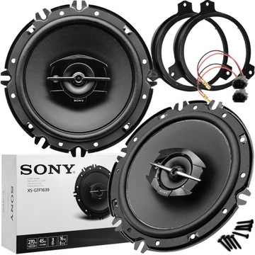 MOCNE GŁOŚNIKI SAMOCHODOWE SONY 165mm 270W 16,5CM DO TOYOTA AYGO AURIS