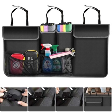 ОРГАНАЙЗЕР В БАГАЖНИКЕ ДЛЯ СПИНКИ СИДЕНИЯ с 6 КАРМАНАМИ ЧЕРНЫЙ