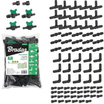 НАБОР из 182 ЭЛЕМЕНТОВ садовый шланг для капельного орошения 100М НАБОР4 +100