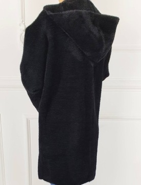 ПАЛЬТО ЖЕНСКОЕ АЛЬПАКА, ШЕРСТЬ, КАПЮШОН, ЦВЕТ - МОЛНИЯ