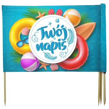Parawan Plażowy 300x70cm Nadruk Logo + Projekt