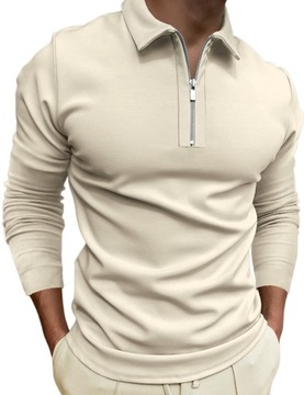Elegancka Koszulka Polo Męska Z Długim Rękawem Wysokiej Jakości, XL (54)
