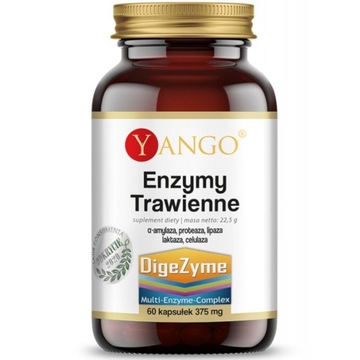 Enzymy trawienne amylaza lipaza celulaza w kapsułkach układ pokarmowy