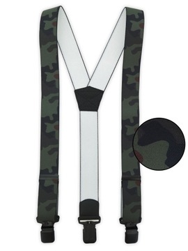 Широкие, прочные камуфляжные подтяжки брюк Т58 для лесника - черные пряжки.
