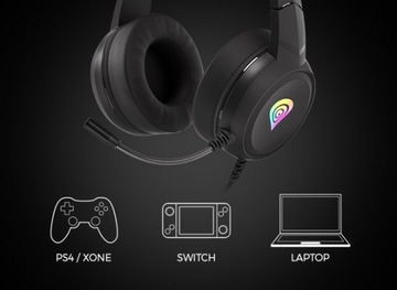 Наушники Genesis Neon 200 RGB со светодиодной подсветкой и микрофоном