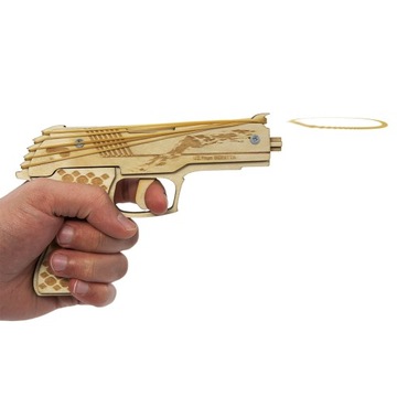 ДЕРЕВЯННЫЙ ИГРОВОЙ РЕЗИНОВЫЙ ПИСТОЛЕТ