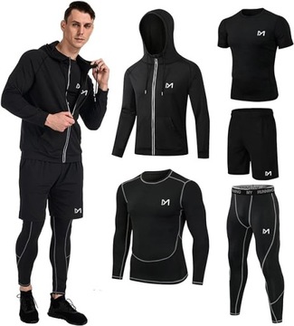 5 sztuk męskich dresów do biegania na siłownię fitness z kompresją