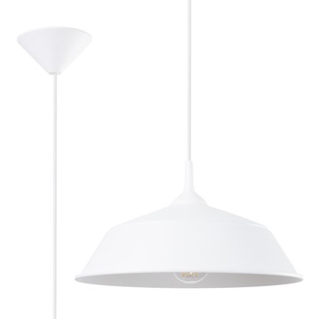 Lampa wisząca KALE biała kopuła rozproszone światło do korytarza i holu