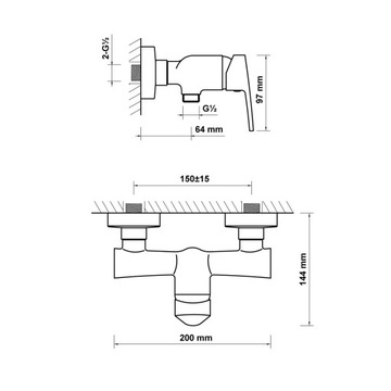 HAGSER DELLA НАСТЕННЫЙ ДУШЕВАЯ ОБЛИЦОВКА ХРОМ