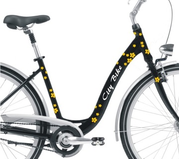 Наклейки женские детские на велосипед + ЦВЕТЫ 45 шт.