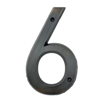 metal NUMER DOMU mieszkania CYFRA 6 czarna 15 cm