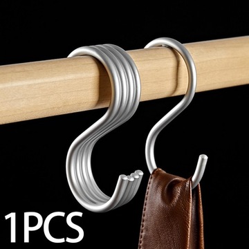 Подвесной крючок, вешалка-органайзер, металлическая, многофункциональная, серебристая, S-образная форма