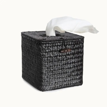 Винтажная плетеная соломенная коробка для салфеток, рулон бумажных салфеток, держатель