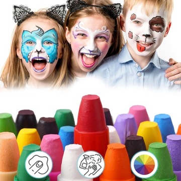 Набор из 12 цветных маркеров для рисования детских лиц