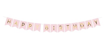 Baner Happy Birthday różowy