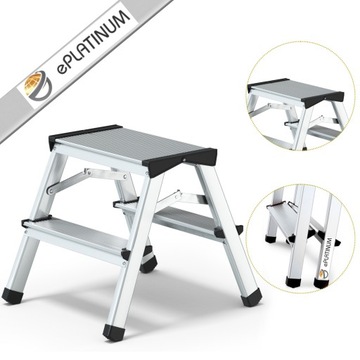 Podest 2 stopniowy aluminiowy 125KG Schodki Trep schodek do kampera
