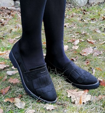MOKASYNY DAMSKIE outlet BUTY ZAMSZOWE FRĘDZLE r 38