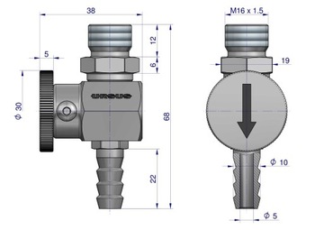 Топливный кран URSUS C-330 C-360 50552110 ORIGINAL URSUS