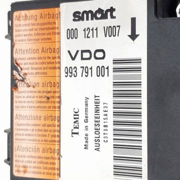 993791001 MODUL AIRBAG SMART CITY-COUPE 450 40KW 2000