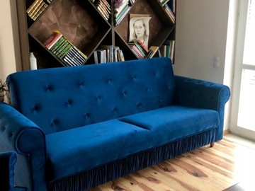 Kanapa Sofa Skandynawska Rozkładana Chesterfield