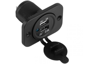 Автомобильное зарядное устройство 2xUSB для установки вместо прикуривателя 12/24 В.