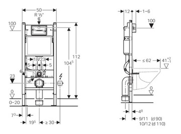 ZESTAW stelaż wc GEBERIT podtynkowy+ MISKA RIMLESS