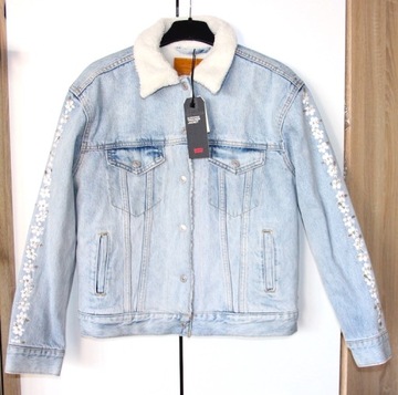 levi's kurtka jeansowa kwiaty xs 34 tracker Sherpa