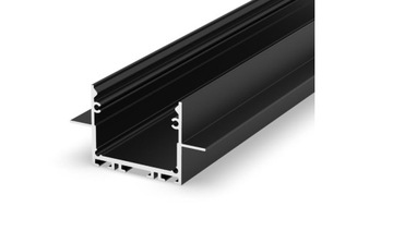 Zestaw profil LED alu głęboki architektoniczny P22-2 czarny 2m+klosz mleczn