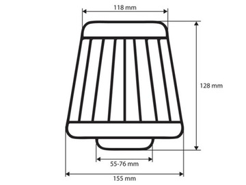 Красный конусный воздушный фильтр CARBON + 3 адаптера AMIO-01713
