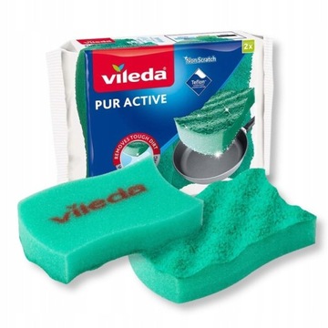Vileda Zmywaki Gąbki do Mycia Naczyń Teflon 2 szt