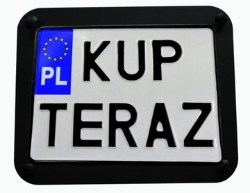 RAMKA MOTOCYKLOWA TABLICY REJESTRACYJNEJ CZARNY MAT STAL NIERDZEWNA
