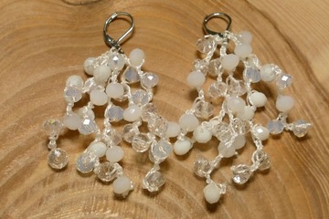 HAND MADE вечерние серьги с ручной вышивкой