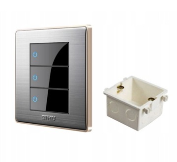 WŁĄCZNIK ŚWIATŁA LED 110-250V METAL POTRÓJNY BIHU