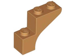 LEGO 88292 łuk arch 1x3x2 Medium Nougat 4szt.