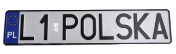 Tablica polska unijna z odblaskowymi PL