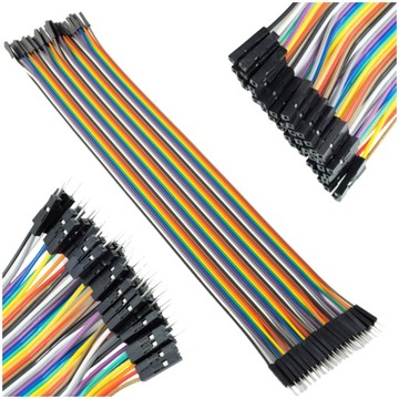 Przewody kable połączeniowe żeńsko-męskie 30cm 40szt | do arduino