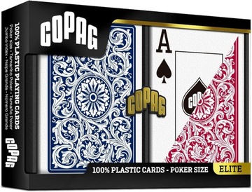 100% Plastikowe karty Copag JUMBO index RED/BLUE Dwie talie do pokera
