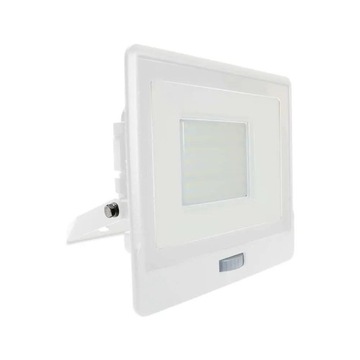 Projektor LED V-TAC 50W SAMSUNG CHIP Czujnik Ruchu Biały Z MUFĄ VT-158S 650