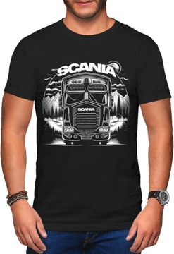 TIR SCANIA KOSZULKA MĘSKA DLA KIEROWCY TIRA CZARNA T-SHIRT MĘSKI TSHIRT